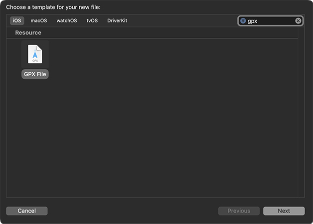 XcodeでGPXファイルを作成する