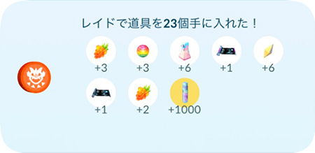 ポケモンGOのレイドバトルでアイテムを入手する