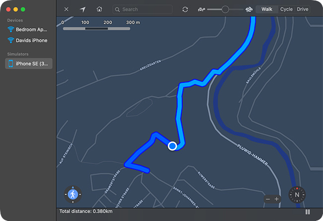 LocationSimulatorを使って位置情報を変更する方法
