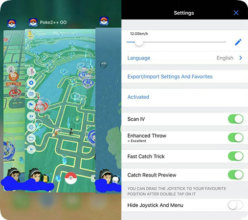 PokeGo++のインターフェース
