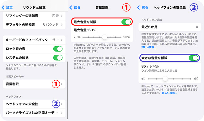 iPhoneの音量制限をオフにする方法